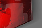 Muhammad Ali It's Just a Job glass wall art catching light to reveal its painted scarlet