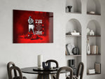 Boxing yatay panel against a moody dark-painted accent wall