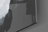 Words of Marilyn Monroe glass wall art catching light to reveal its painted mist