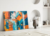 Orange Dream artwork styled in a modern living room interior