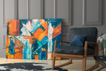 Cinematic artwork in a master bedroom interior