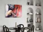 Cyberpunk glass print bringing sci-fi edge to a teen's bedroom