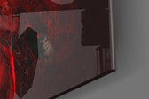 Nipsey Hussle Scarlet glass wall art catching light to reveal its painted grunge