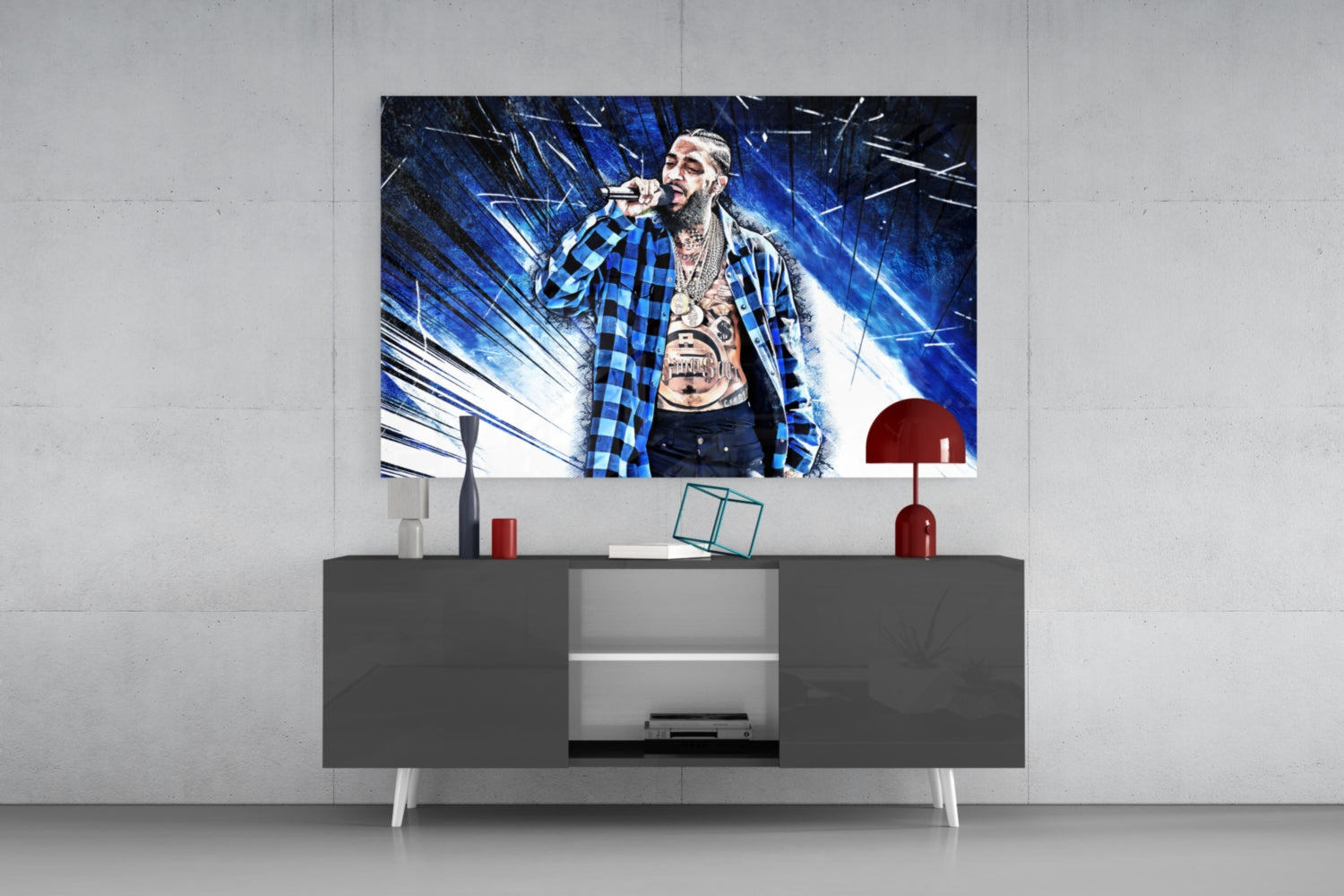 Nipsey Hussle Glass Wall Art.
