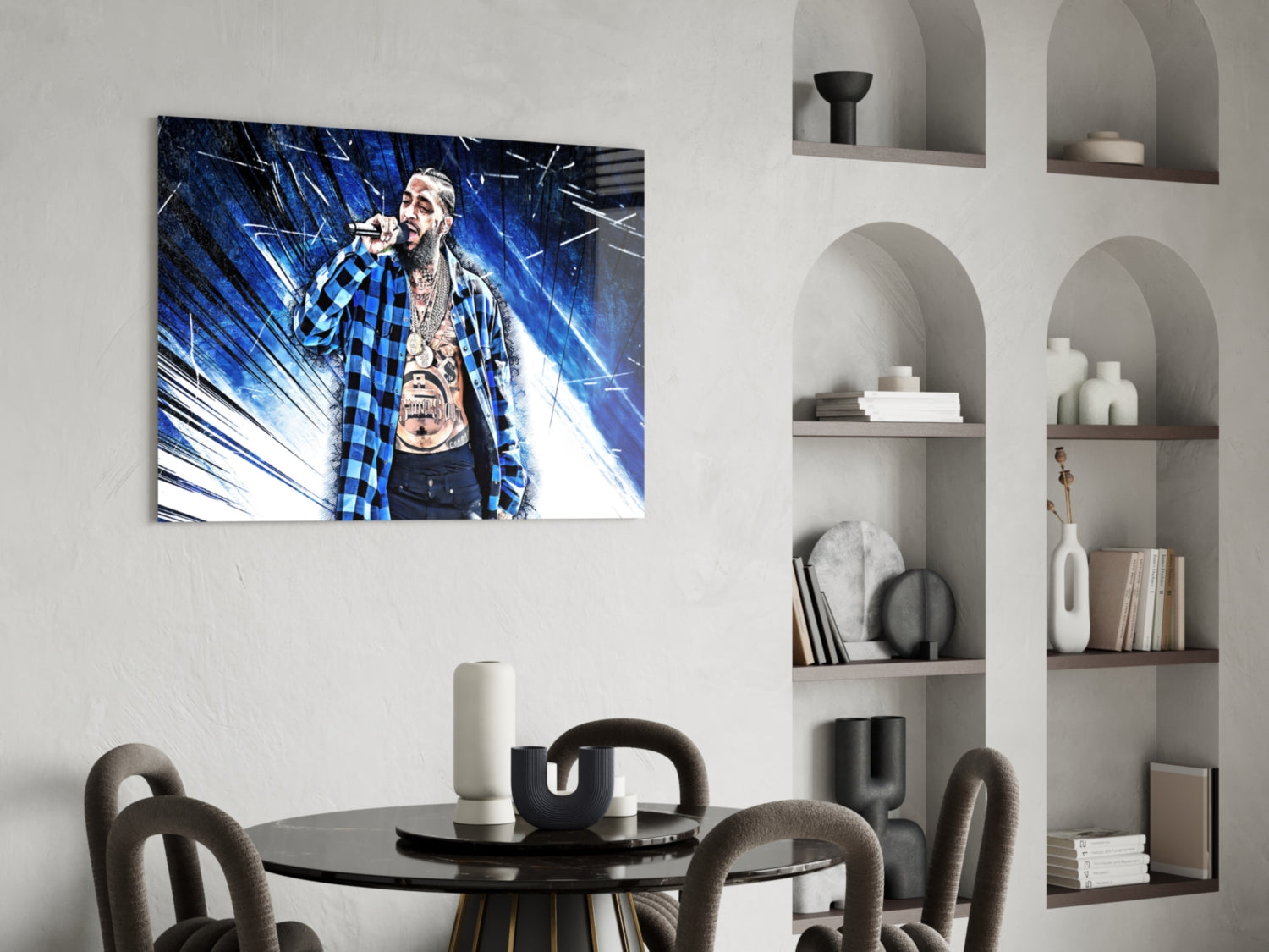 Nipsey Hussle Glass Wall Art.