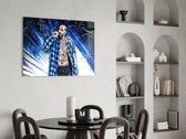Hip-hop yatay panel against a moody dark-painted accent wall