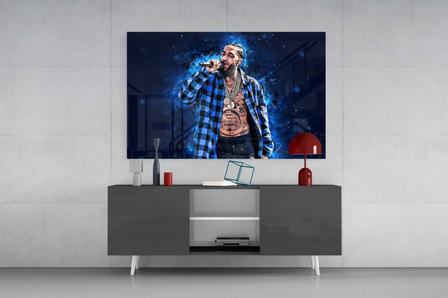 Nipsey Hussle Glass Wall Art.