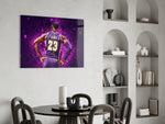 NBA glass print bringing Lakers edge to a home gym