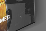 LeBron James Chalk Toss glass wall art catching light to reveal its painted dust