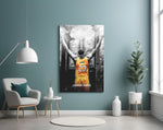 NBA glass print bringing ritual edge to a home gym