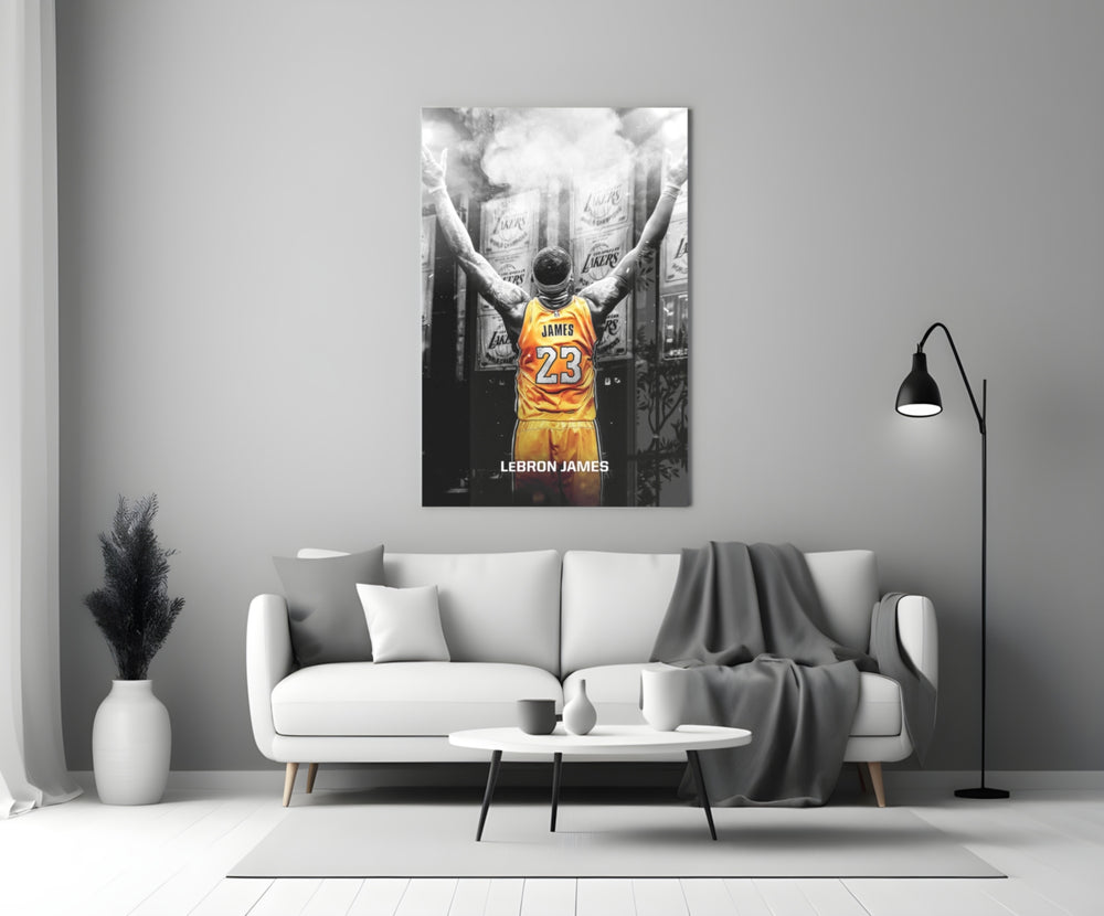 LeBron Chalk Toss artwork styled in a teen's bedroom interior