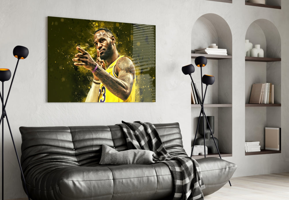 LeBron Celebration artwork styled in a teen's bedroom interior
