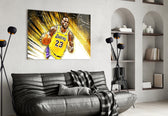 NBA glass print bringing comic edge to a home gym