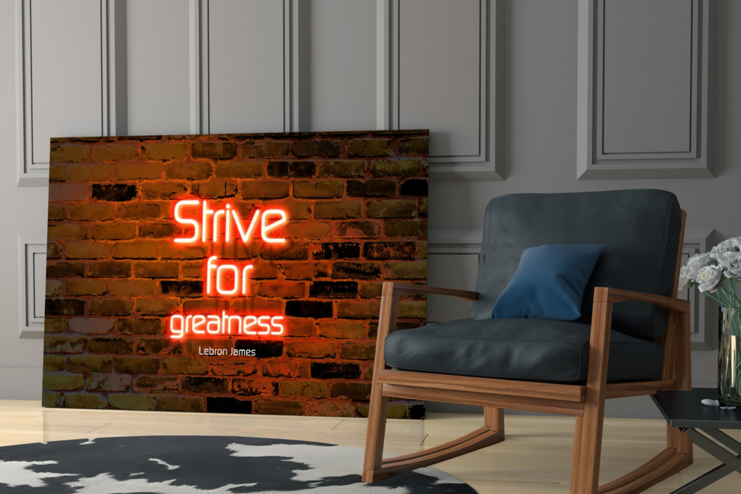 Words of Lebron James Glass Wall Art.