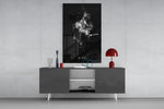 LeBron James MVP Cigar glass wall art catching light to reveal its painted smoke