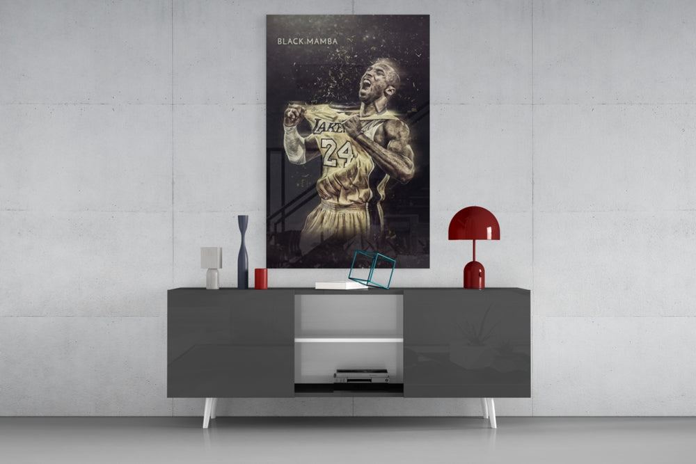 Kobe Bryant Glass Wall Art.