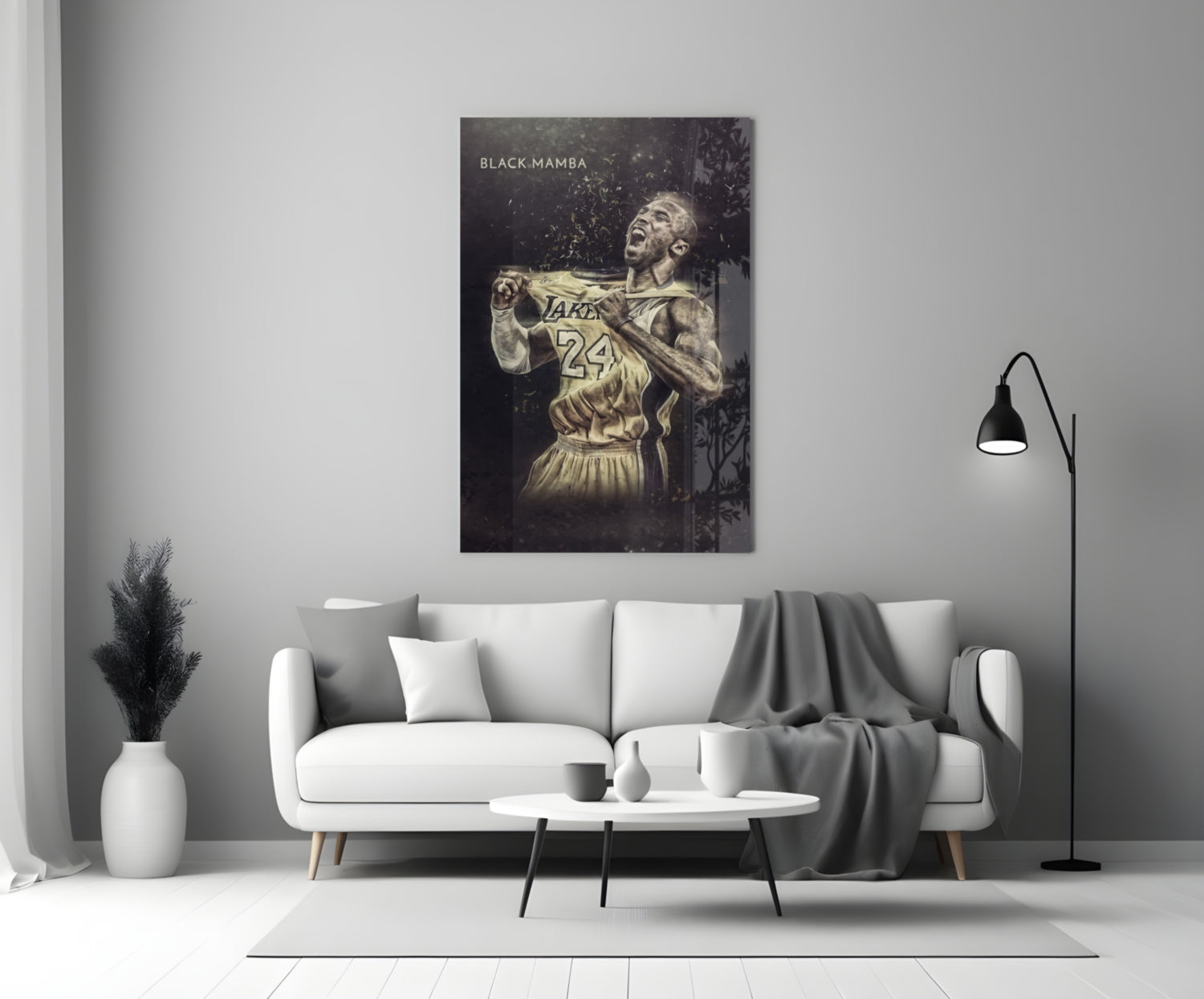 Kobe Bryant Glass Wall Art.