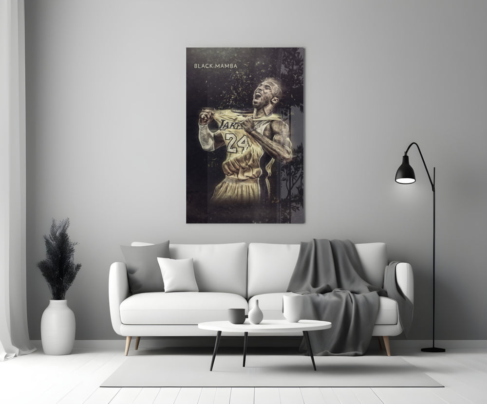 Kobe Black Mamba Roar artwork styled in a teen's bedroom interior