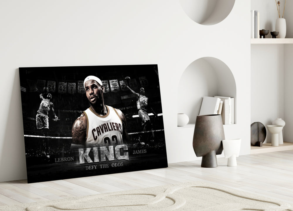 LeBron Defy the Odds artwork styled in a teen's bedroom interior
