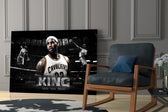 Cinematic artwork in a Cavaliers-leaning home interior