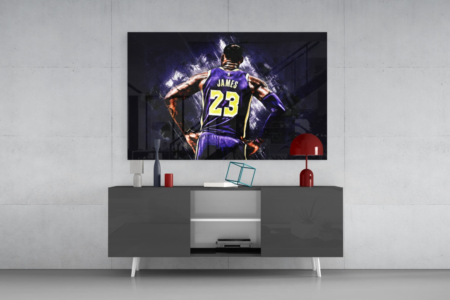 Lebron James Glass Wall Art.