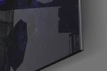 LeBron James Violet Vigil glass wall art catching light to reveal its painted grunge