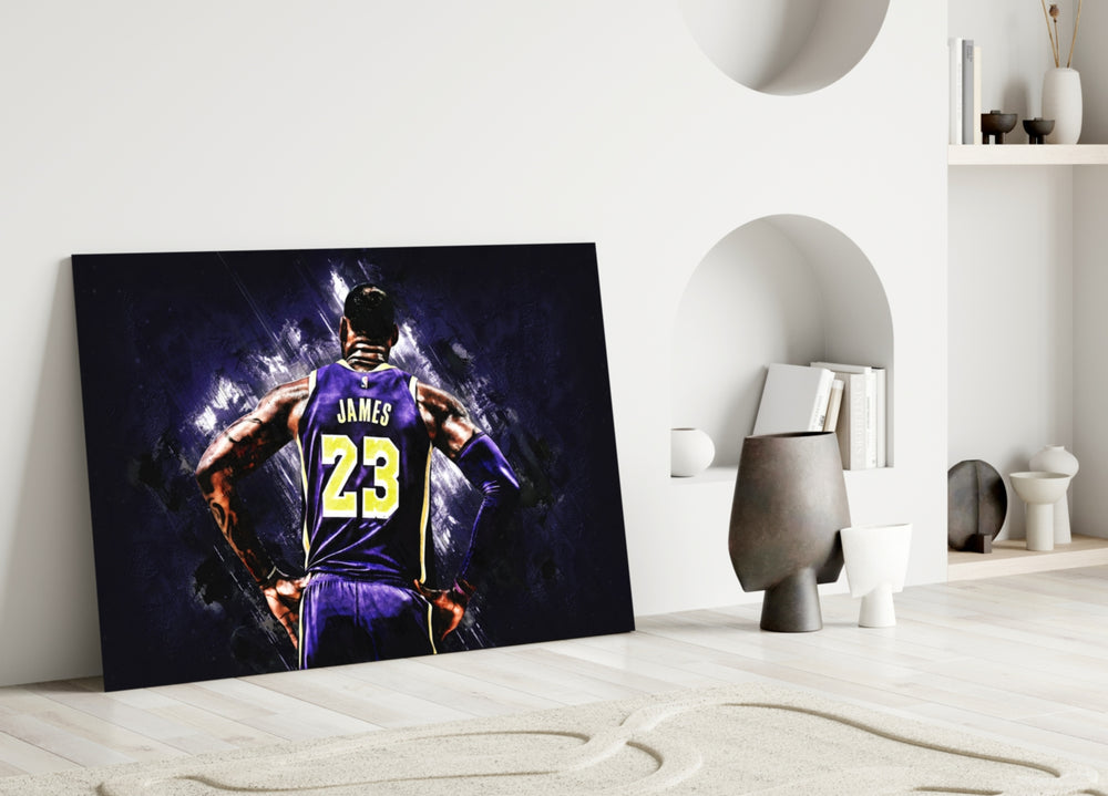 LeBron Violet Vigil artwork styled in a teen's bedroom interior