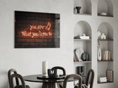 Music yatay panel against a moody dark-painted accent wall