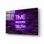 Words of Seneca glass wall art in a modern study
