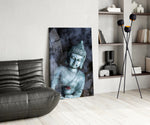 Sacred glass print bringing serenity edge to a study