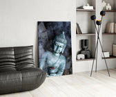 Sacred glass print bringing serenity edge to a study