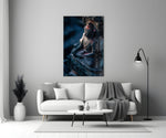 Stone Buddha artwork styled in a creative loft interior