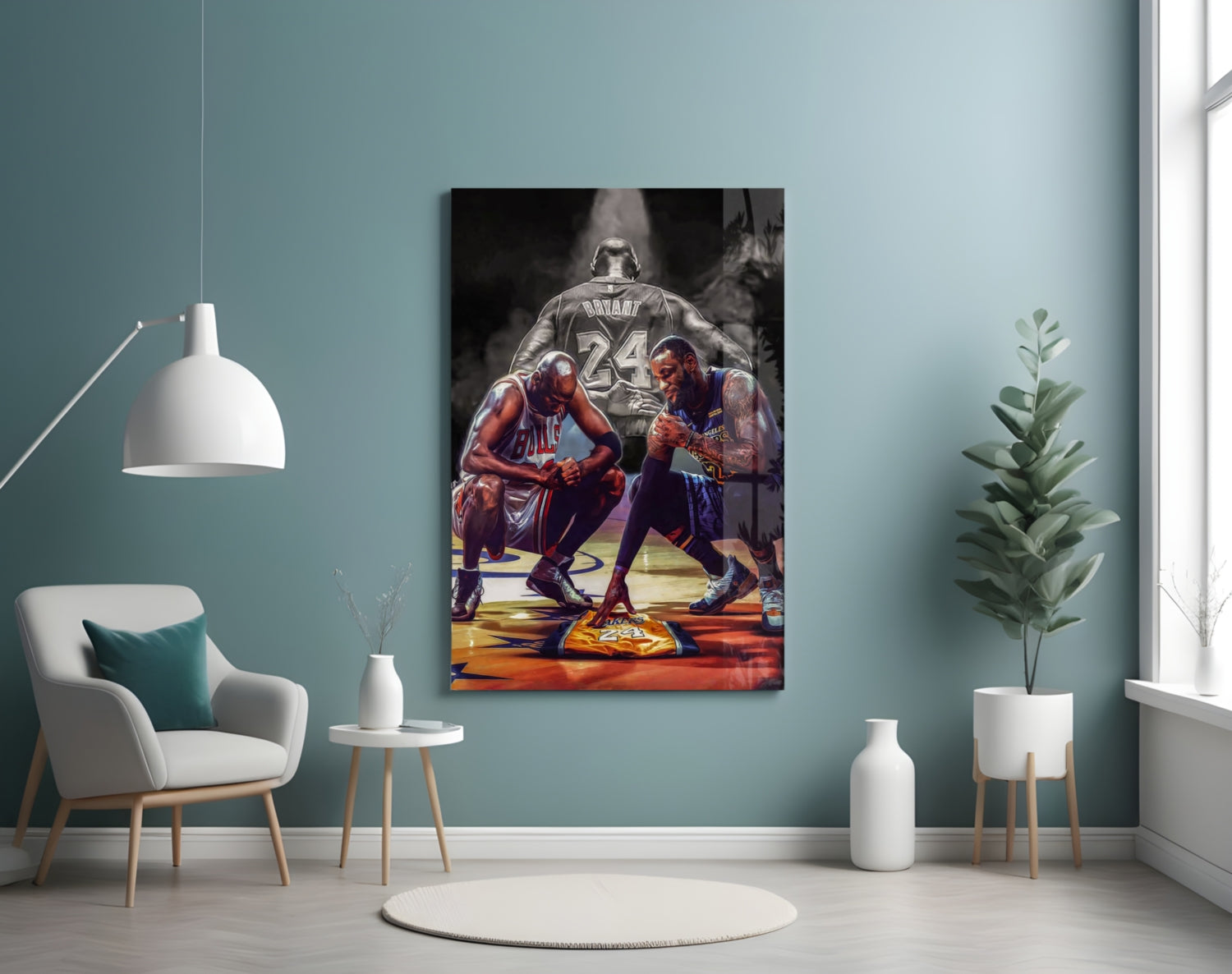 Respect for Kobe Bryant Glass Wall Art.