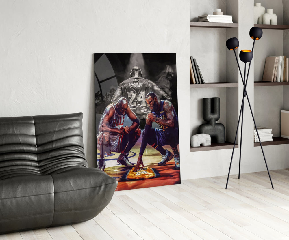 NBA glass print bringing tribute edge to a teen's bedroom
