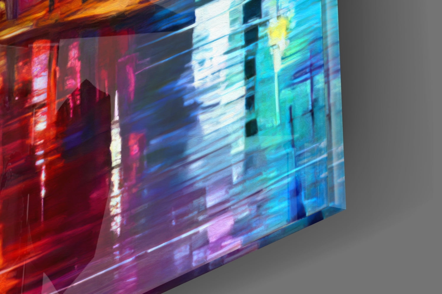 Lighted Street Glass Wall Art.