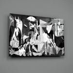 Cubist tribute panel anchoring a creative loft wall