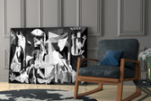 Cubist yatay panel against a moody dark-painted accent wall