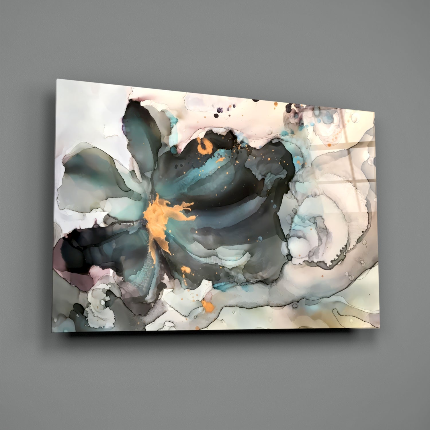 Marble Flower Glass Wall Art.