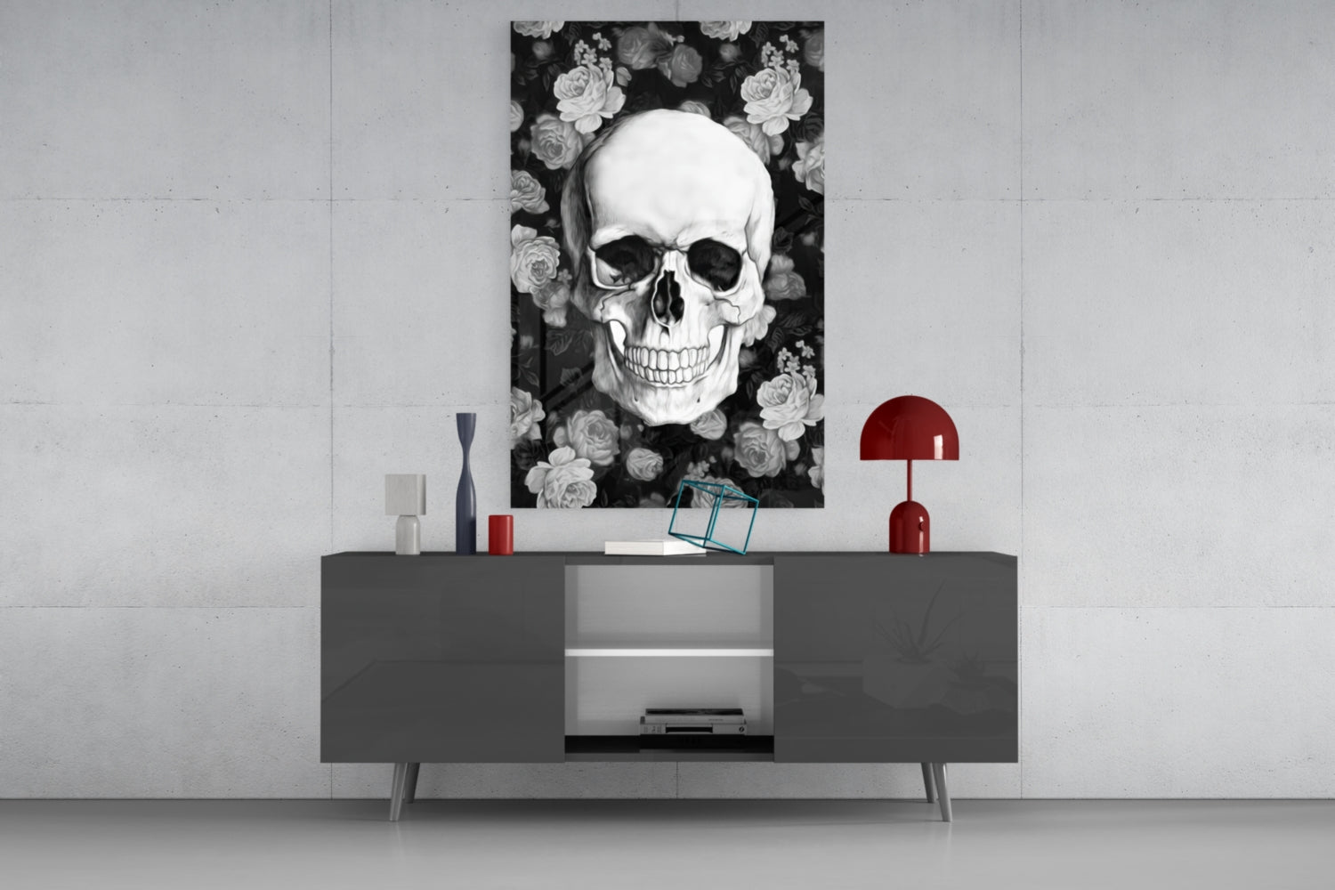 Skull Glass Wall Art.