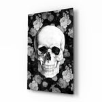 Skull glass wall art in a modern creative loft