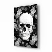 Skull glass wall art in a modern creative loft