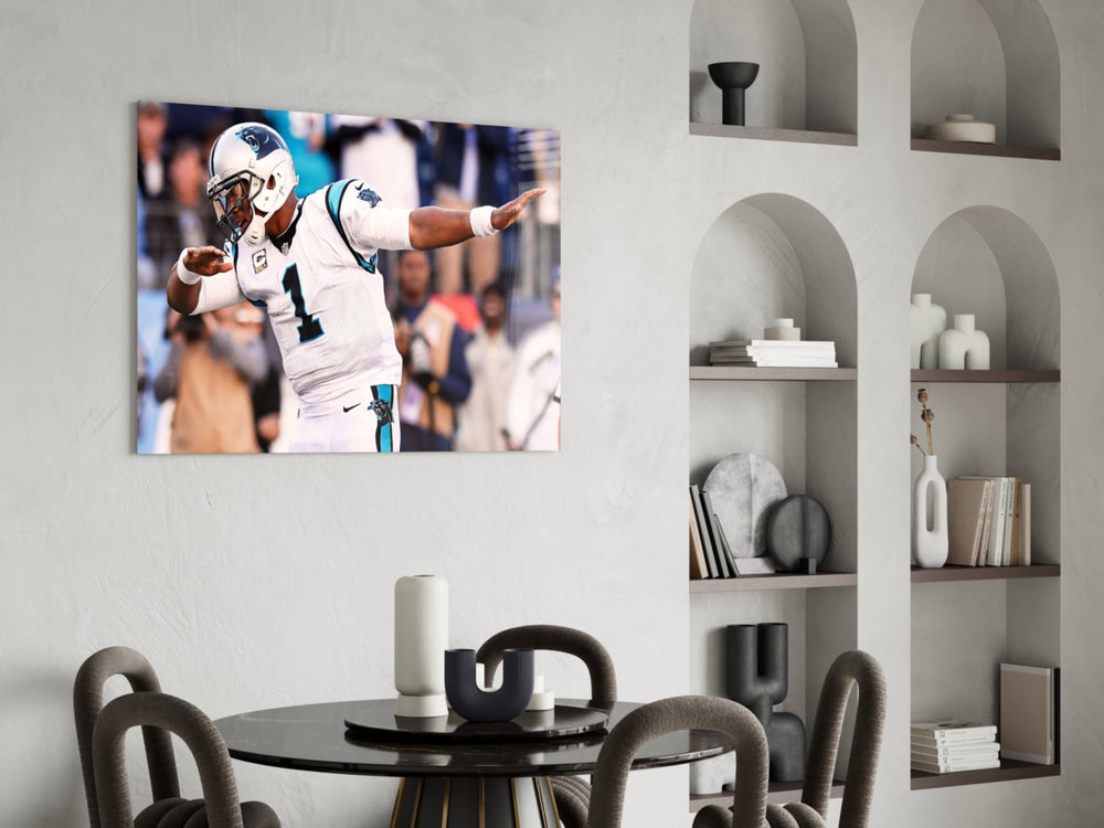 NFL glass print bringing celebration edge to a teen's bedroom