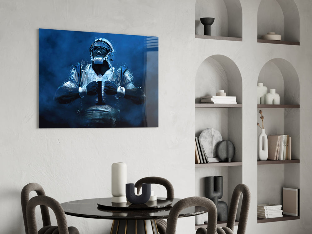 NFL glass print bringing splatter edge to a teen's bedroom