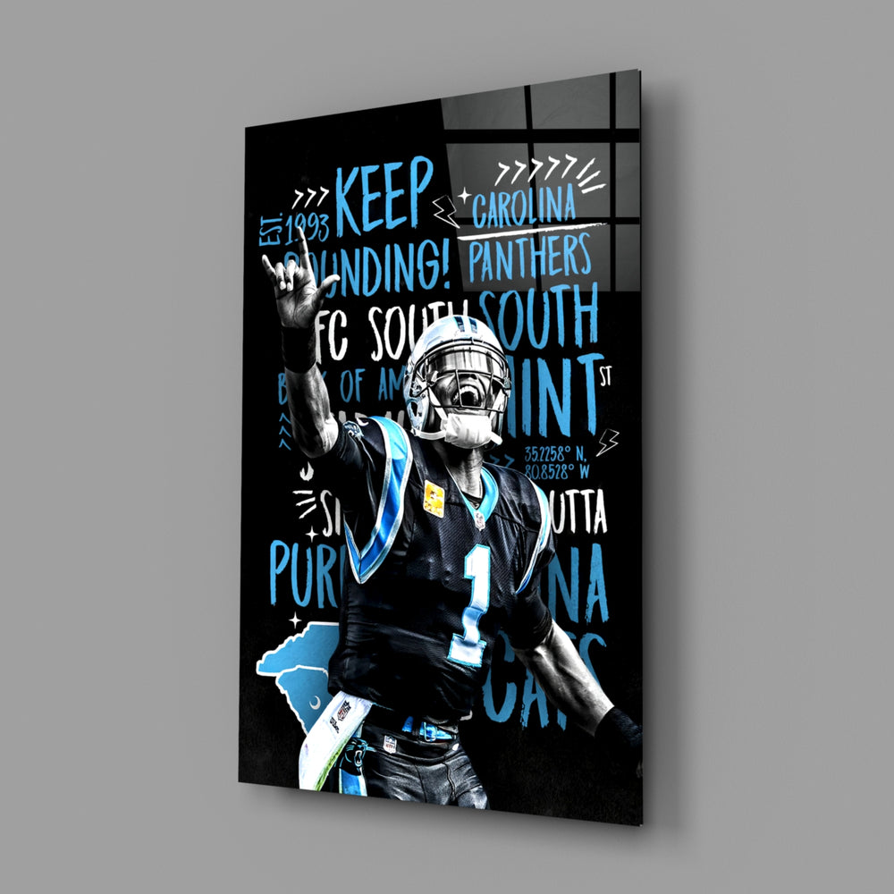 NFL graffiti panel anchoring a man cave wall