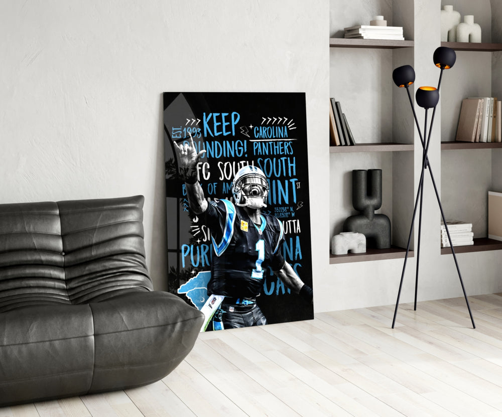 NFL glass print bringing graffiti edge to a teen's bedroom