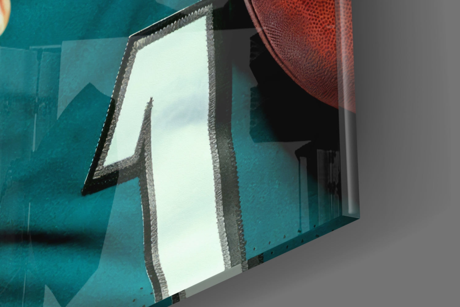 Jalen Hurts Glass Wall Art.