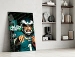 NFL panel against a moody dark-painted accent wall