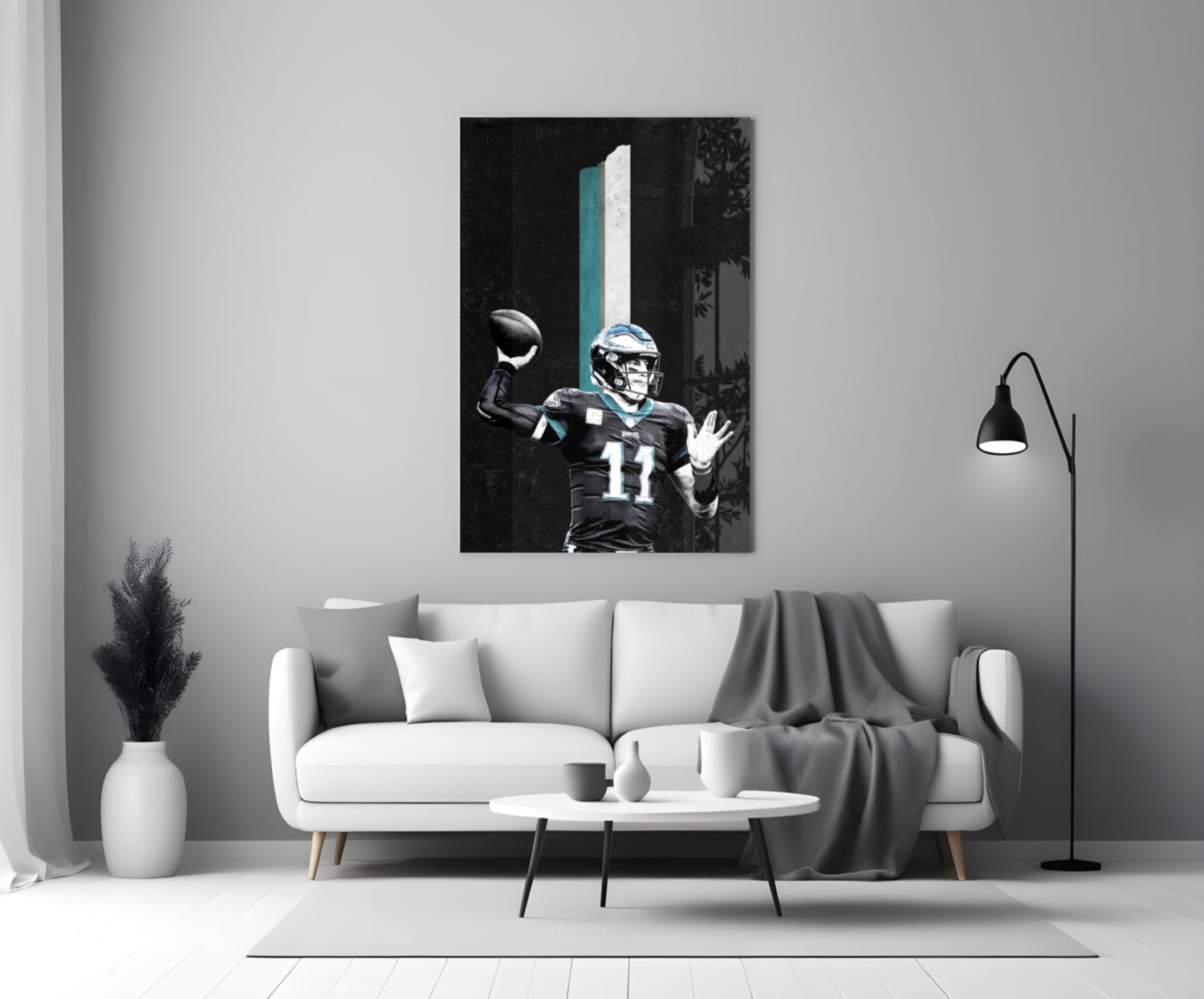 Carson Wentz Glass Wall Art.