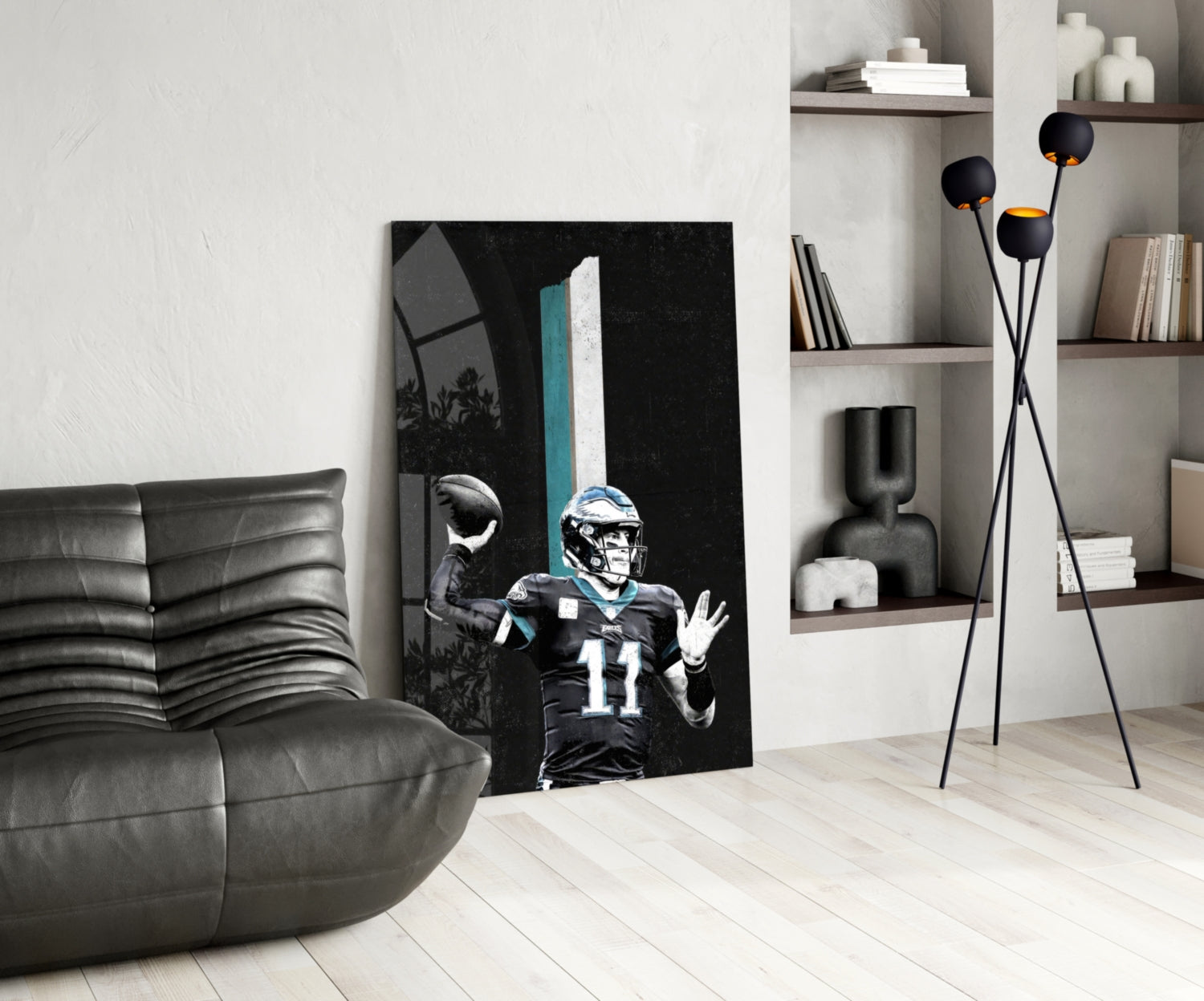 Carson Wentz Glass Wall Art.