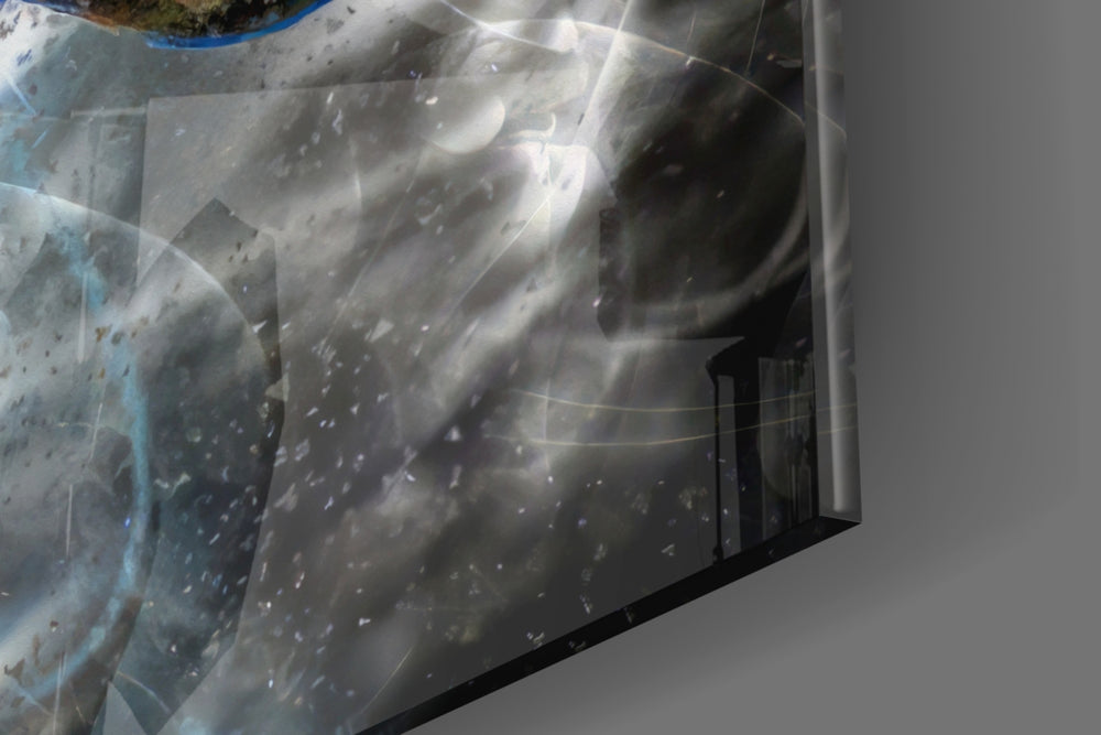 Cinematic artwork in a gaming room interior